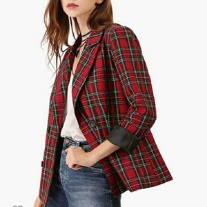 90s Grunge Tartan Punk Blazer
